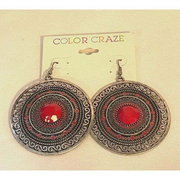 Necklace and earrings Color Crazy Silvertone, Red accent - Picture 6 of 6